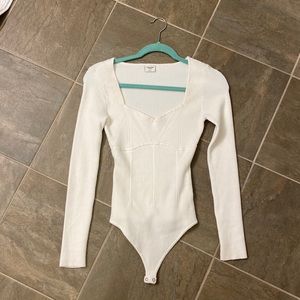 Abercrombie and Fitch white bodysuit sweater